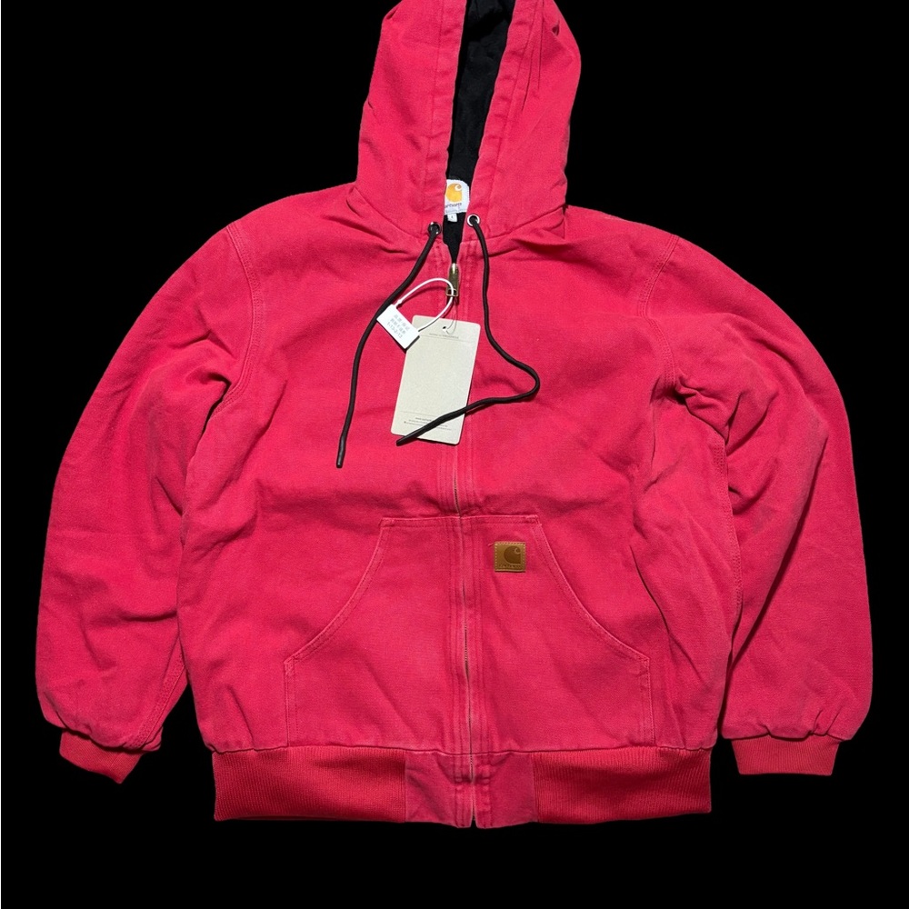 Carhartt Red Hooded Bomber Jacket